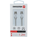 SWISSTEN datový kabel USB C - Lightning MFI, 1,2m, stříbrný