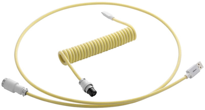 CableMod Pro Coiled Cable, USB-C/USB-A, 1,5m, Lemon Ice_597312110