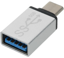PremiumCord adaptér USB 3.1 konektor C/male - USB 3.0 A/female, OTG, stříbrná