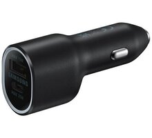 Samsung duální nabíječka do auta, USB-A, USB-C, 40W, černá_686350943