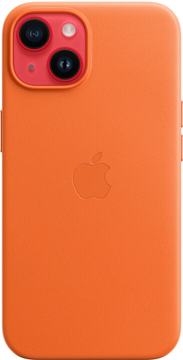 Apple kožený kryt s MagSafe pro iPhone 14, oranžová_838451633