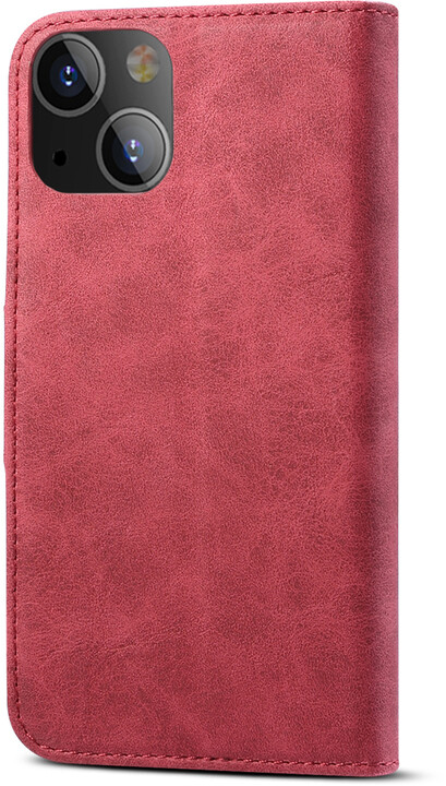 Lenuo Leather flipové pouzdro pro Apple iPhone 13 Mini, červená_602020776