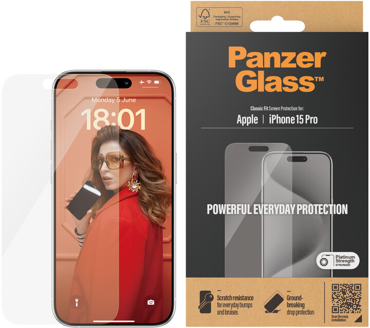 PanzerGlass ochranné sklo pro Apple iPhone 15 Pro_496603369