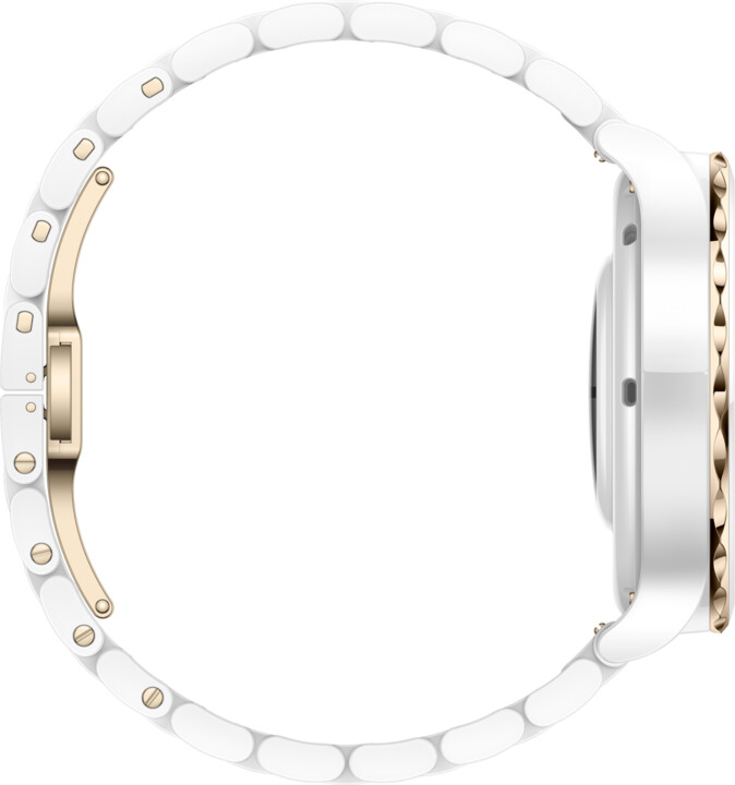 Huawei Watch GT 3 Pro 43 mm, Gold Bezel White Ceramic Case, White Ceramic Strap_1725264711