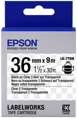 Epson LabelWorks LK-7TBN, páska pro tiskárny etiket, 36mm, 9m, černo-transparentní_452357193