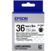 Epson LabelWorks LK-7TBN, páska pro tiskárny etiket, 36mm, 9m, černo-transparentní_452357193