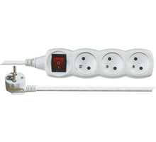 Emos prodlužovací kabel s vypínačem – 3 zásuvky, 1,5m, bílá_1857970529