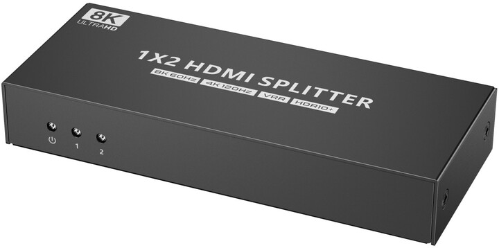 PremiumCord HDMI 2.1 splitter 1-2 porty, 8K@60hz, 4K@120Hz, 1080p, HDR+_1038198545