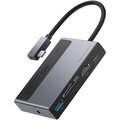 BASEUS multifunkční HUB USB-C, PD 100W, se zatahovacím klipem, šedá_541259340