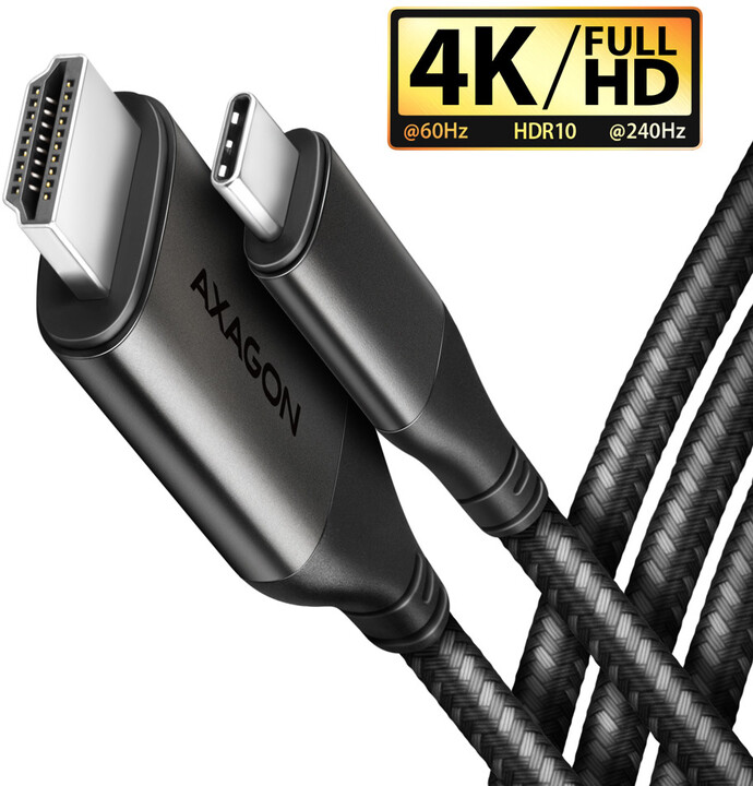 AXAGON RVC-HI2MC, USB-C -&gt; HDMI 2.0a redukce / kabel 1,8m, 4K/60Hz HDR10_1306580369