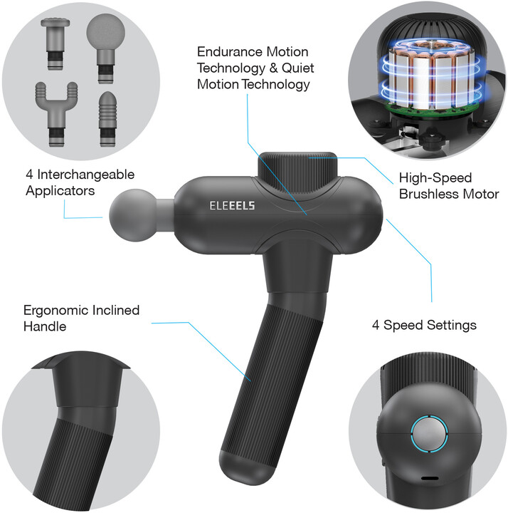 ELEEELS Masážní pistole X3, Dark Grey_1737890203