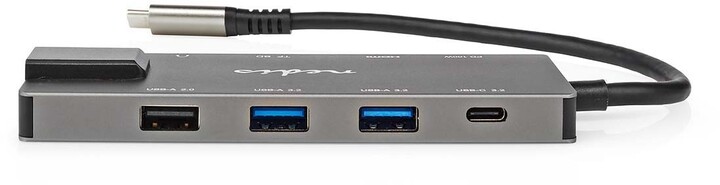 Nedis Multiportový adaptér USB-C, 3xUSB-A, 2xUSB-C, HDMI, RJ45, SD &amp; MicroSD, 3.5mm jack_1537199579