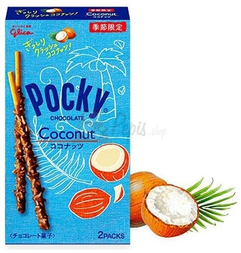 GLICO POCKY Chocolate Coconut, kokos/čokoládová poleva, 2x30g_1343460244