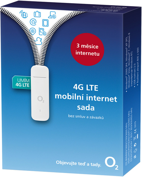 O2 Mobilní internet sada sada 3 měsíce internetu v ceně, modem Huawei E3372h LTE_1210624812