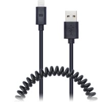 CONNECT IT Wirez Apple Lightning - USB spirálový flexibilní kabel, 1,2 m, černý_986181586