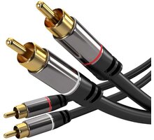 PremiumCord kabel 2x CINCH - 2x CINCH, M/M, HQ, 3m, černá_1016599777