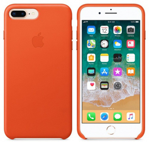 Apple kožený kryt na iPhone 8 Plus / 7 Plus, jasně oranžová_1628574907