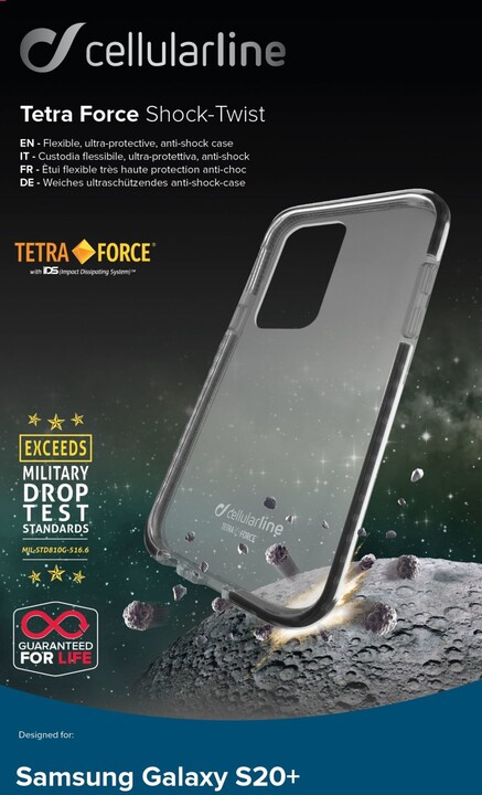 CellularLine ultra ochranné pouzdro Tetra Force Shock-Twist pro Samsung Galaxy S20+, transparentní_1312076057