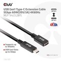 Club3D prodlužovací kabel USB-C, 5Gbps, 60W(20V/3A), 4K@60Hz (M/F), 1m_847674851