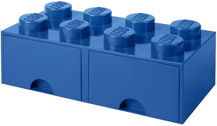 Úložný box LEGO, 2 šuplíky, velký (8), modrá_1923267654