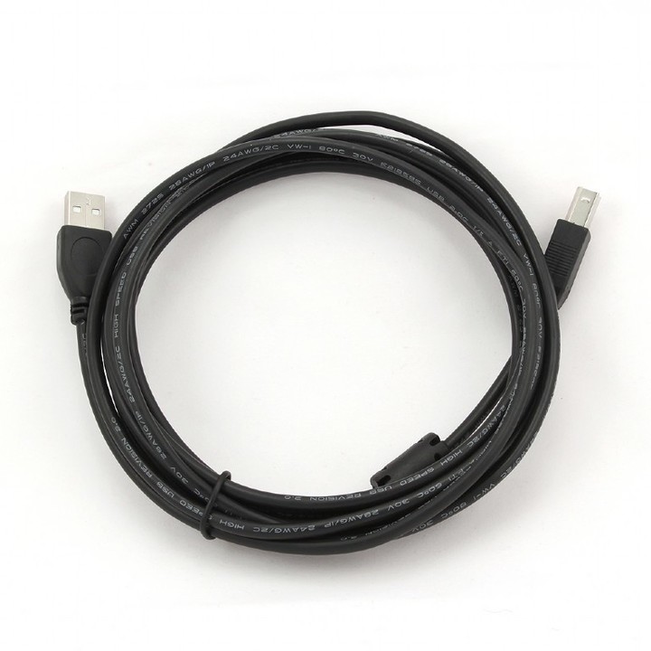 Gembird CABLEXPERT kabel USB A-B 3m 2.0 HQ s ferritovým jádrem