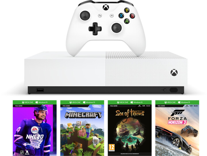 Xbox One S All-Digital, 1TB, bílá + NHL 20, Forza Horizon 3, Minecraft, Sea of Thieves_2061746848
