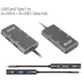Club3D USB Data Hub USB-C Gen2 na 2x USB-A + 2x USB-C, aktivní, černá_1281020898