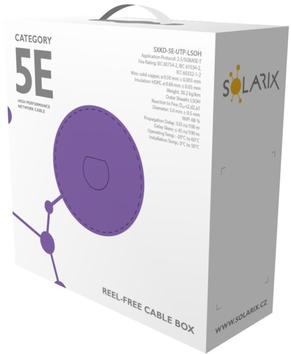Solarix instalační kabel CAT5E UTP LSOH Dca s1 d2 a1 100m/box_87027236