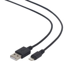 Gembird CABLEXPERT kabel USB 2.0 lightning (IP5 a vyšší) nabíjecí a synchronizační kabel, 1m, černá CC-USB2-AMLM-1M