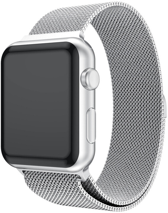 MAX náhradní řemínek MAS28 pro Apple Watch, 42/44mm, stříbrná_1556450179