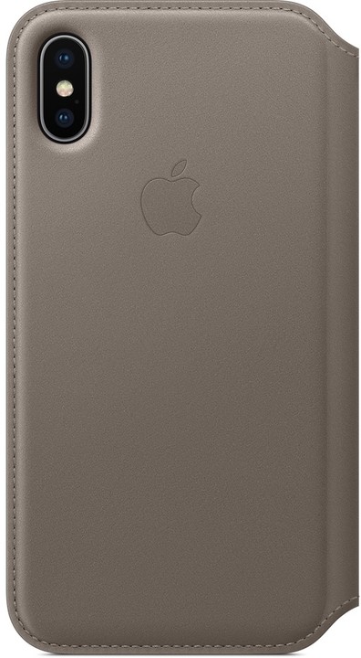 Apple kožené pouzdro Folio na iPhone X, kouřová_1541607029