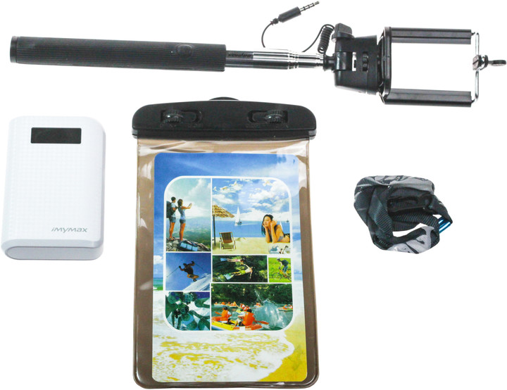 MyMAX Letní set - powerbanka 10.000 mAh + zdarma selfie tyč a voděodolné pouzdro_1686820256