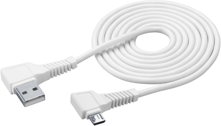 CellularLine USB datový kabel L s konektorem micro USB, 200 cm, bílá_1651602845