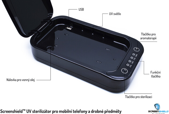 Screenshield UV sterilizátor pro mobilní telefony a drobné předměty, bílá_1339227155