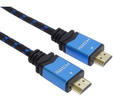 PremiumCord kabel HDMI 2.0b, M/M, 4K@60Hz, opletený, zlacené konektory, 2m, černá