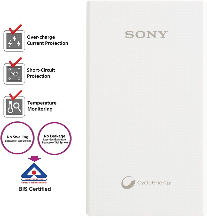 Sony CP-E6B Powerbank, 5800mAh, bílá_1608407875