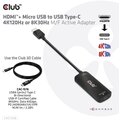 Club3D Adaptér HDMI + Micro USB na USB-C 4K120Hz/8K30Hz, Active Adapter M/F_2057074835