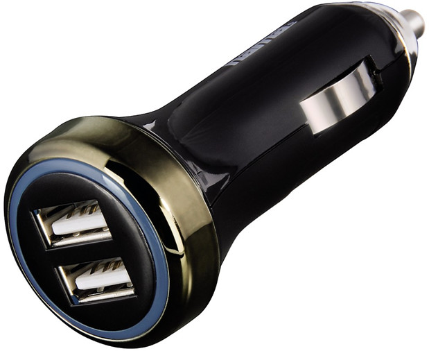 Hama CL USB nabíječka Dual, 3,1 A, modrá LED_1434848566