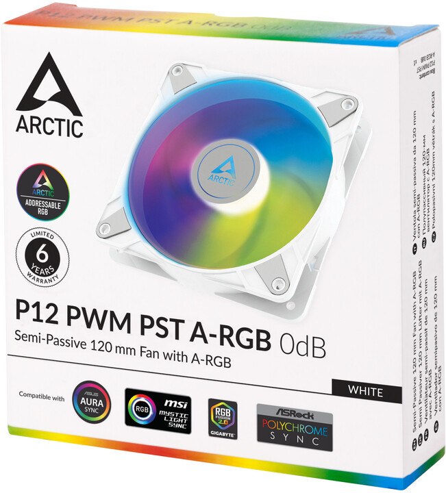 Arctic P12 PWM PST A-RGB 0dB, 120mm, bilý_143432717