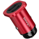USAMS CC054 C8 USB 4.8A dual mini autodobíječ (EU Blister), červená