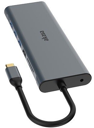 Akasa dokovací stanice USB-C 14v1, USB-C (power+data), šedá_1285524582