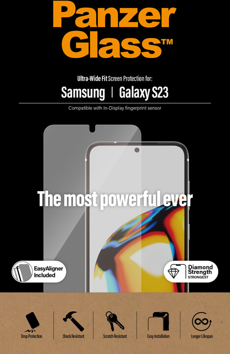 PanzerGlass ochranné sklo pro Samsung Galaxy S23, celolepené s funkčním otiskem prstů,_1164139845