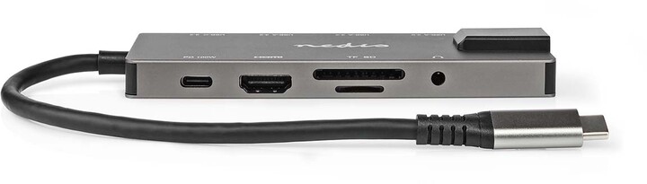 Nedis Multiportový adaptér USB-C, 3xUSB-A, 2xUSB-C, HDMI, RJ45, SD &amp; MicroSD, 3.5mm jack_973606084