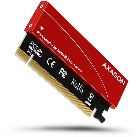 AXAGON PCEM2-S řadič, PCIe x16 - M.2 NVMe M-key slot adaptér, pasivní chladič_1775224986