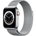 Apple Watch Series 6 Cellular, 40mm, Silver Stainless Steel, Silver Milanese Loop_422017163