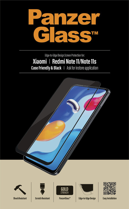 PanzerGlass ochranné sklo Edge-to-Edge pro Xiaomi Redmi Note 11/11S/12S (6,43&quot;), černá_1163845674
