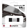 Kingston DataTraveler 80 - 64GB, černá/stříbrná_733375542