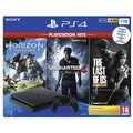 PlayStation 4 Slim, 1TB, černá + Horizon Zero Dawn + The Last of Us + Uncharted 4