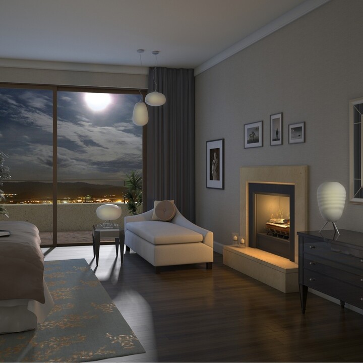 IMMAX NEO COCONO stolní lampa bílé sklo 34x34cm včetně Smart zdroje E27 RGBW_1068965445