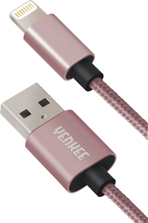 YENKEE YCU 601 RE USB / lightning kabel 1 m, růžová_739859005